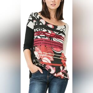 Desigual Art Deco Crossover Tunic Top